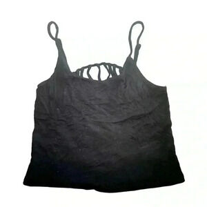 Size medium‎ silver gate black camisole with caged lattice back. Guc.